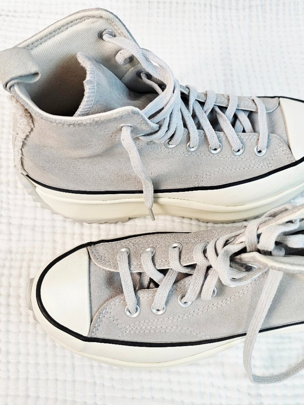 Converse Run Star Hike Platform High Tops Women's 8.5/Men's 7 - Gray Suede - Picture 6 of 6